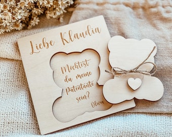 Willst du meine Patentante sein I Willst du mein Patenonkel sein I Patenonkel fragen personalisiert mit Name I I for the godmother