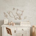 Wooden fox+ butterfly and leaves , wooden wall decoration , Kinderzimmer Dekoration , Wanddekoration , Nursery Animal Decoration