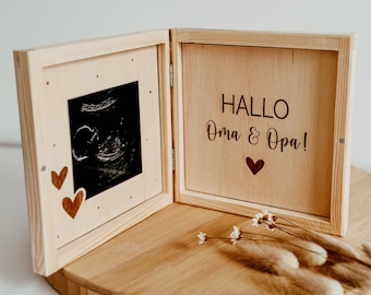 Schwangerschaft verkünden Geschenkbox/ Ihr werdet Oma und Opa / Schwangerschaftsankündigung / Ultraschallrahmen / Hallo Oma & Opa /USG frame