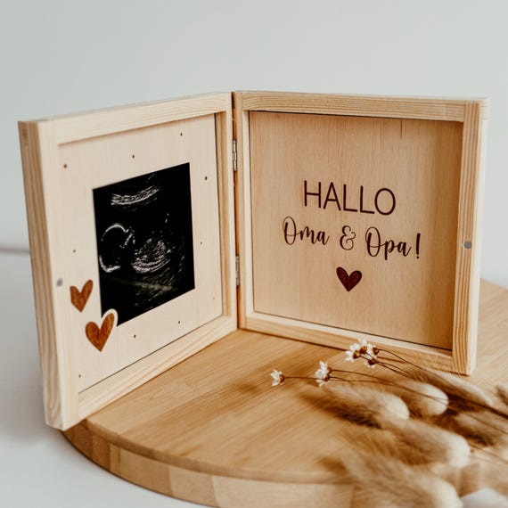 Schwangerschaft verkünden Geschenkbox/ Ihr werdet Oma und Opa / Schwangerschaftsankündigung / Ultraschallrahmen / Hallo Oma & Opa /USG frame