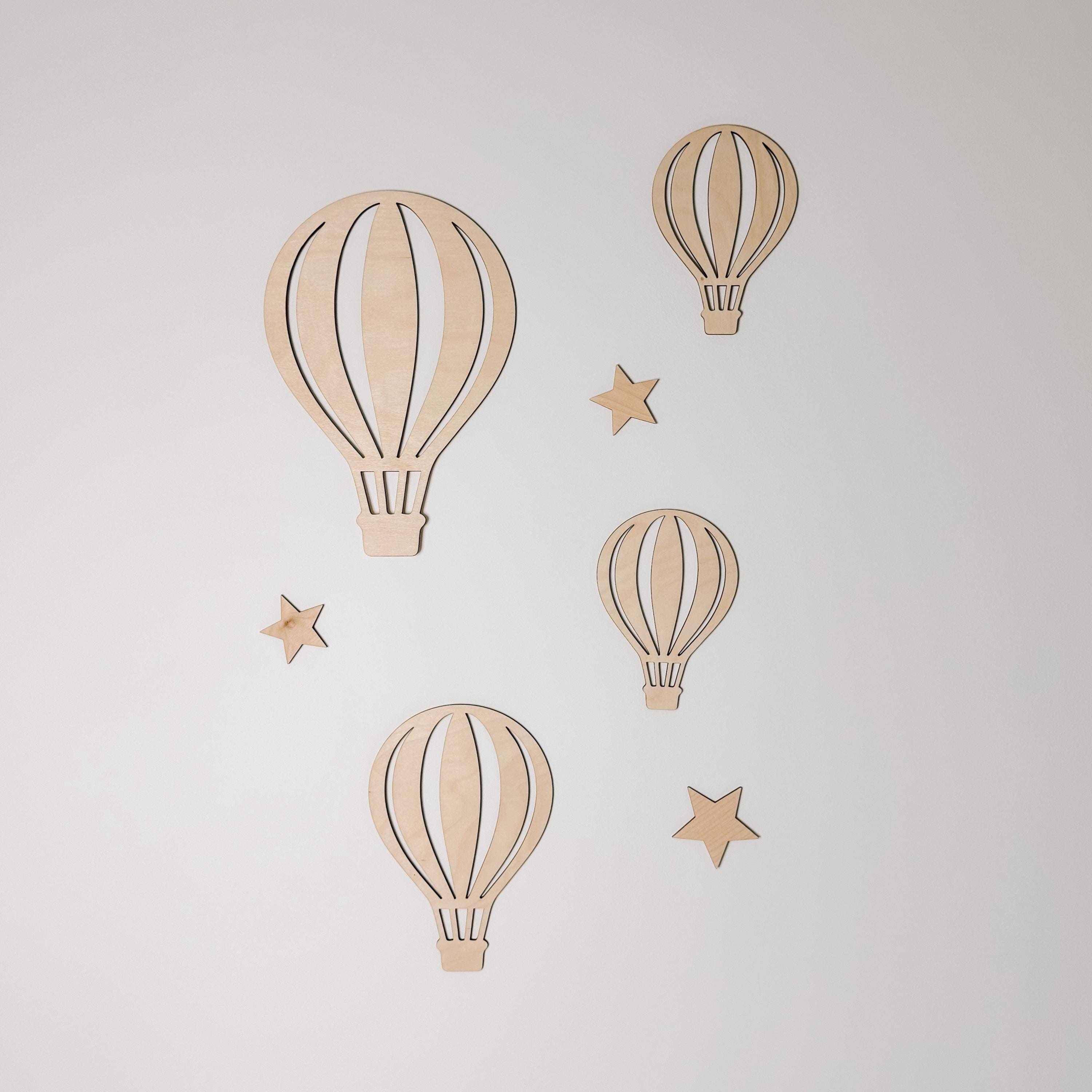 Hot Air Balloons, Heißluftballon Aus Holz, Nursery Wooden , Wall Script ...