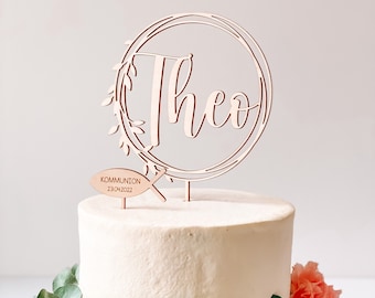Cake Topper Kommunion I zur Taufe I Konfirmation I Glaube I Caketopper Nombre I Kuchentopper