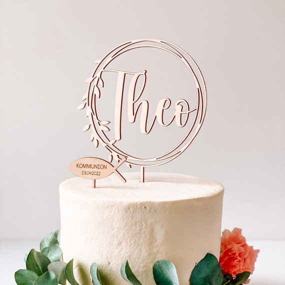 Cake Topper Kommunion I zur Taufe I Konfirmation I Glaube I Caketopper Name I Kuchentopper