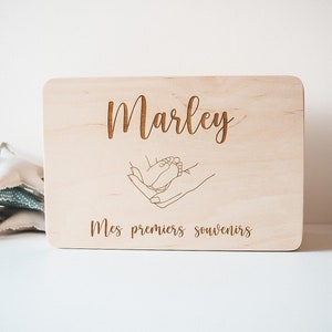 Personalisierte Erinnerungskiste Baby , Erinnerungskiste Baby , Holzbox mit Namen , Aufbewahrung Kinderzimmer heart box image 6