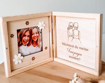 Möchtest du meine Trauzeugin werden? Trauzeugin fragen, Geschenkbox personalisiert , Willst du meine Brautjungfer sein, Brautjungfer fragen