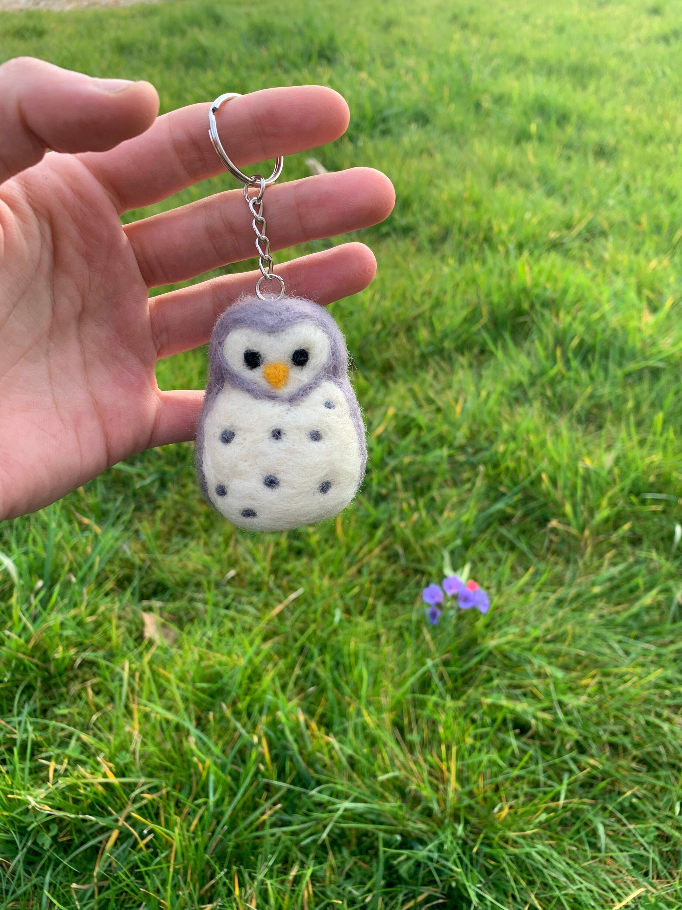 Needle felt owl keychain / keyring perfect for a unique Etsy