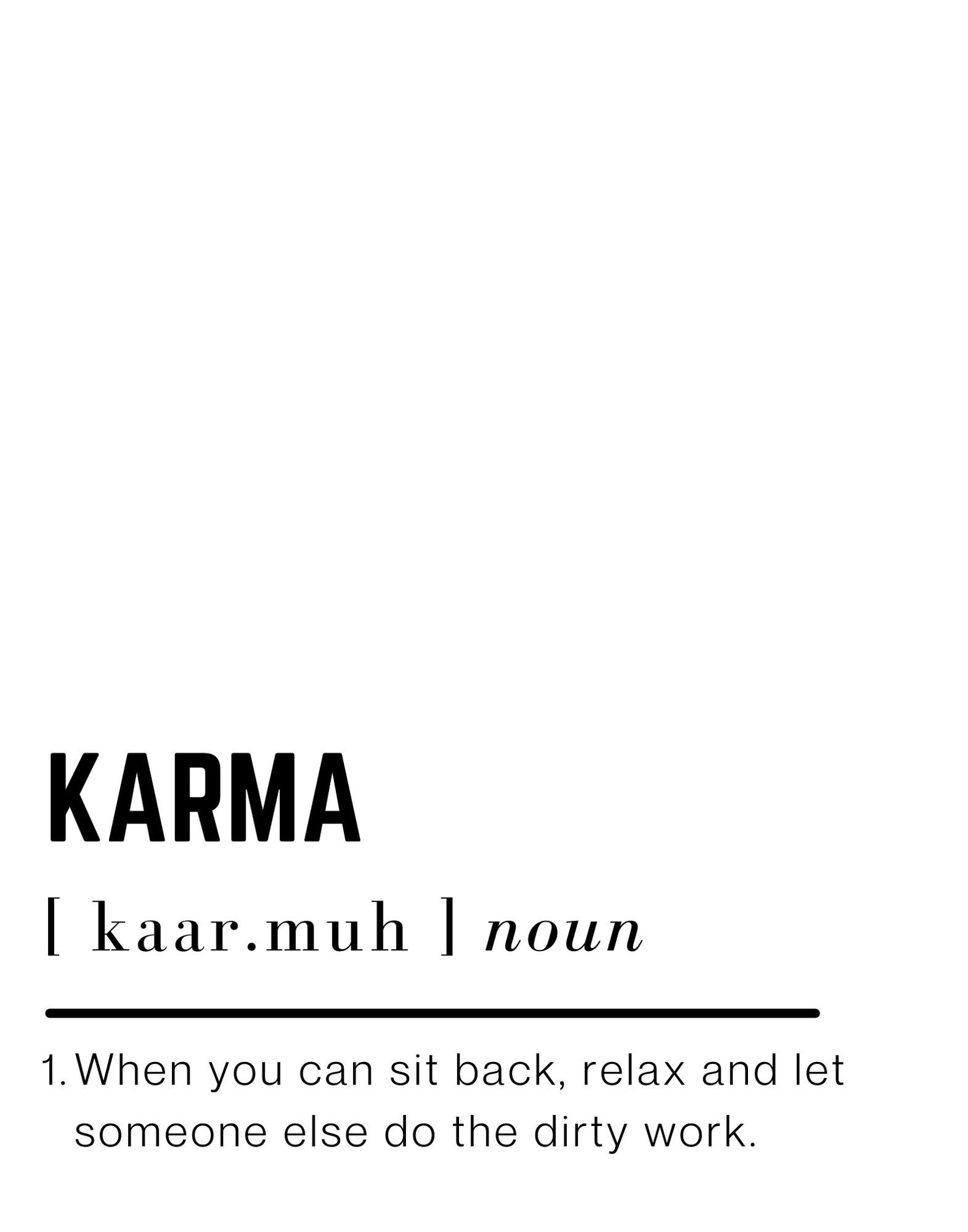 Karma Definition Print Karma Art Print Instant Download Text Etsy