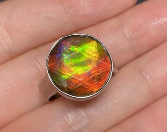 Muttertagsgeschenk: Kanadischer Ammolit-Ring aus Sterlingsilber – verschiedene Ausführungen
