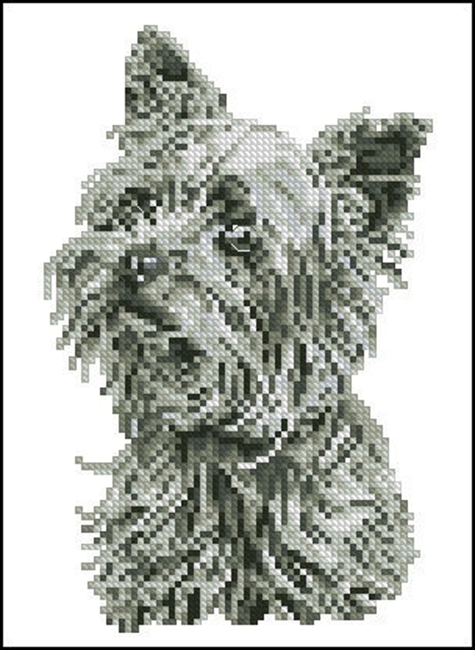 Cross Stitch Chart PDF Yorkshire Terrier Dog Pattern for Etsy