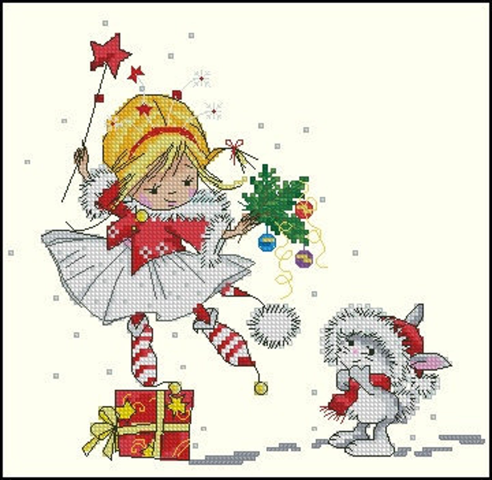 Cross stitch chart PDF. Christmas fairy. Instant download. Etsy