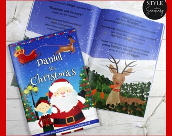 Personalised Boy's or Girl's 'It's Christmas' Children's Bedtime Story Book Featuring Santa & His Elf Twinkles - Keepsake With Child's Name