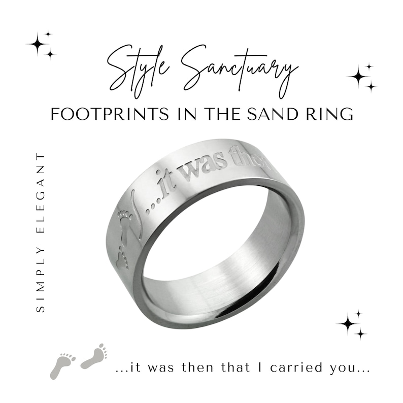 Footprints in the Sand Ring 'it Was Then That I Carried You