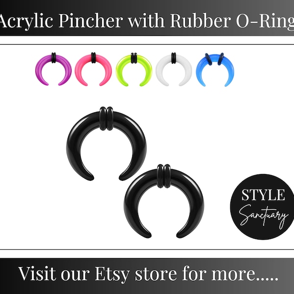 Acrylic Pincher Buffalo Crescent Bull Horn Horseshoe Curved Bar Ear Taper Stretcher Septum Ring Expander Stretching Kit Earring O-Rings UV