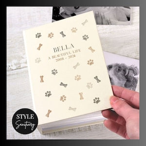 Personalised Dog Photo Album - With Name & Special Message - Pet Memorial Gift For Dog Owner - Sympathy Present - Remembrance Keepsake