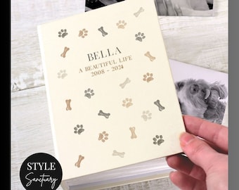 Personalised Dog Photo Album - With Name & Special Message - Pet Memorial Gift For Dog Owner - Sympathy Present - Remembrance Keepsake
