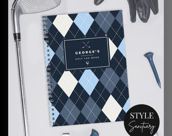 Personalised A5 Golf Log Book - Journal Diary Notebook For Golfer - Father's Day Present - Birthday - Christmas Gift - Husband Son Grandad
