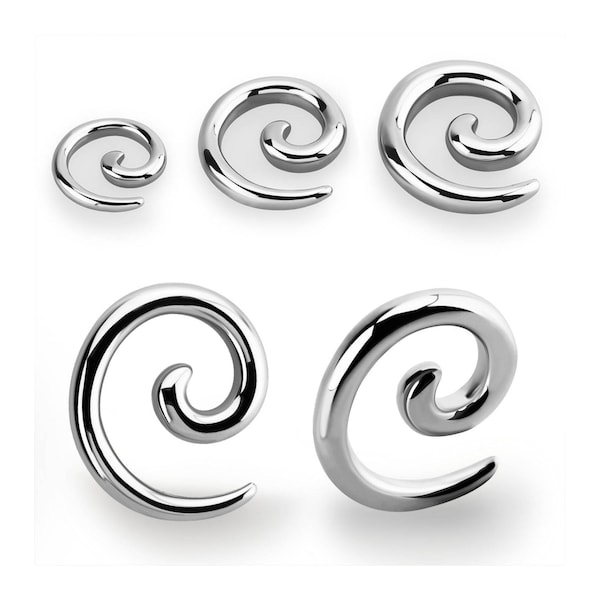 Surgical Steel Spiral Coil Ear Taper Earring Expander Stretcher Earlobe Gauges Stretching Kit Flesh Plug Tunnel Pincher Stretched Ears Lobe