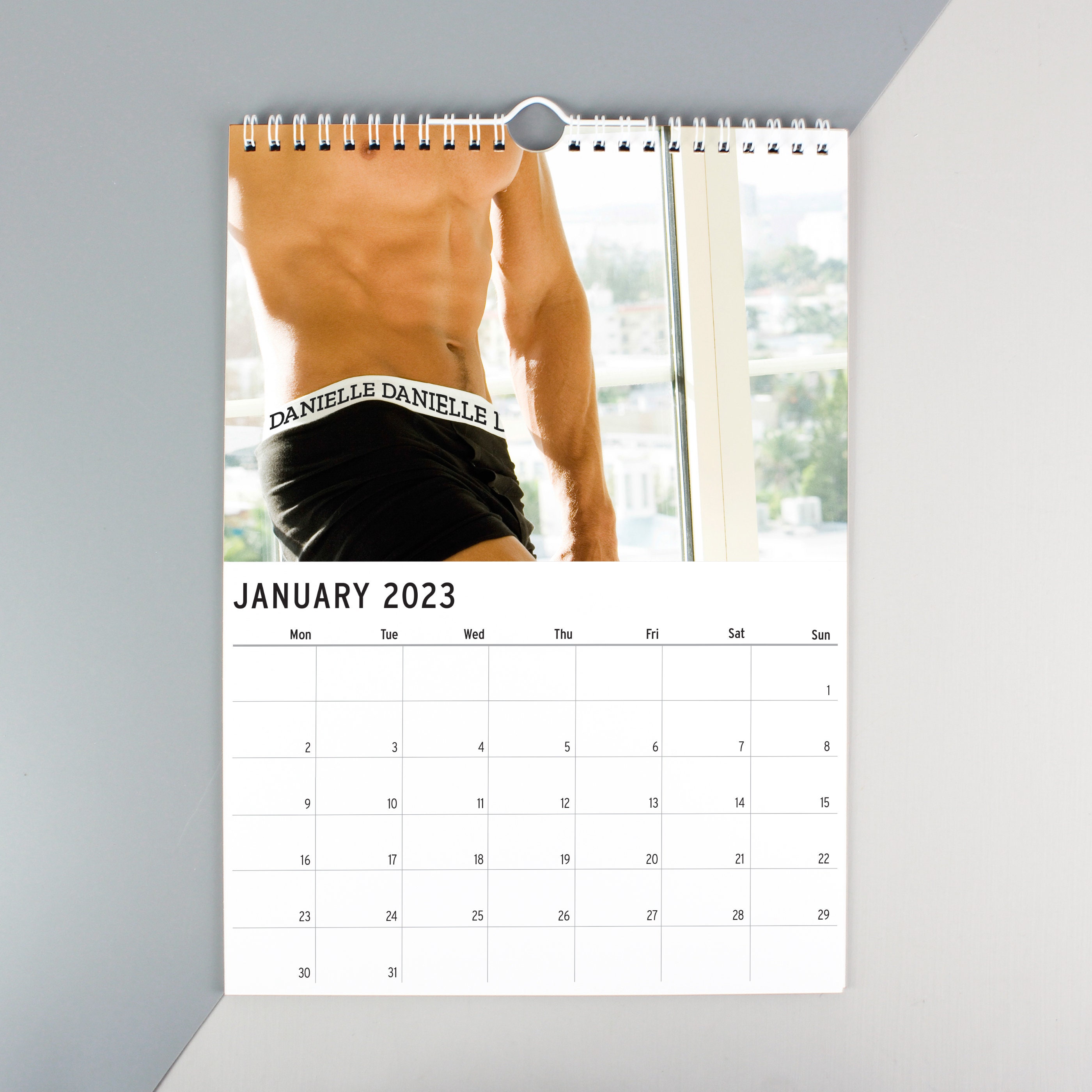 Personalised Hot Hunks A4 Calendar Adult Monthly Wall Planner Fun Gift