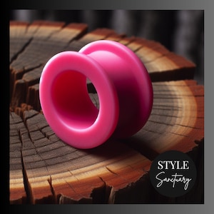 Pink Silicone Flesh Tunnel Plug - Soft Flexible Ear Gauges For Stretched Ears - Double Flared Silicone Ear Stretcher - Earlobe Expander