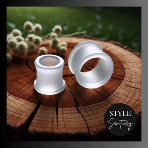 Clear Silicone Flesh Tunnel Plug - Soft Flexible Ear Gauges For Stretched Ears - Double Flared Silicone Ear Stretcher - Earlobe Expander