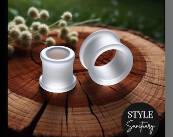Clear Silicone Flesh Tunnel Plug - Soft Flexible Ear Gauges For Stretched Ears - Double Flared Silicone Ear Stretcher - Earlobe Expander