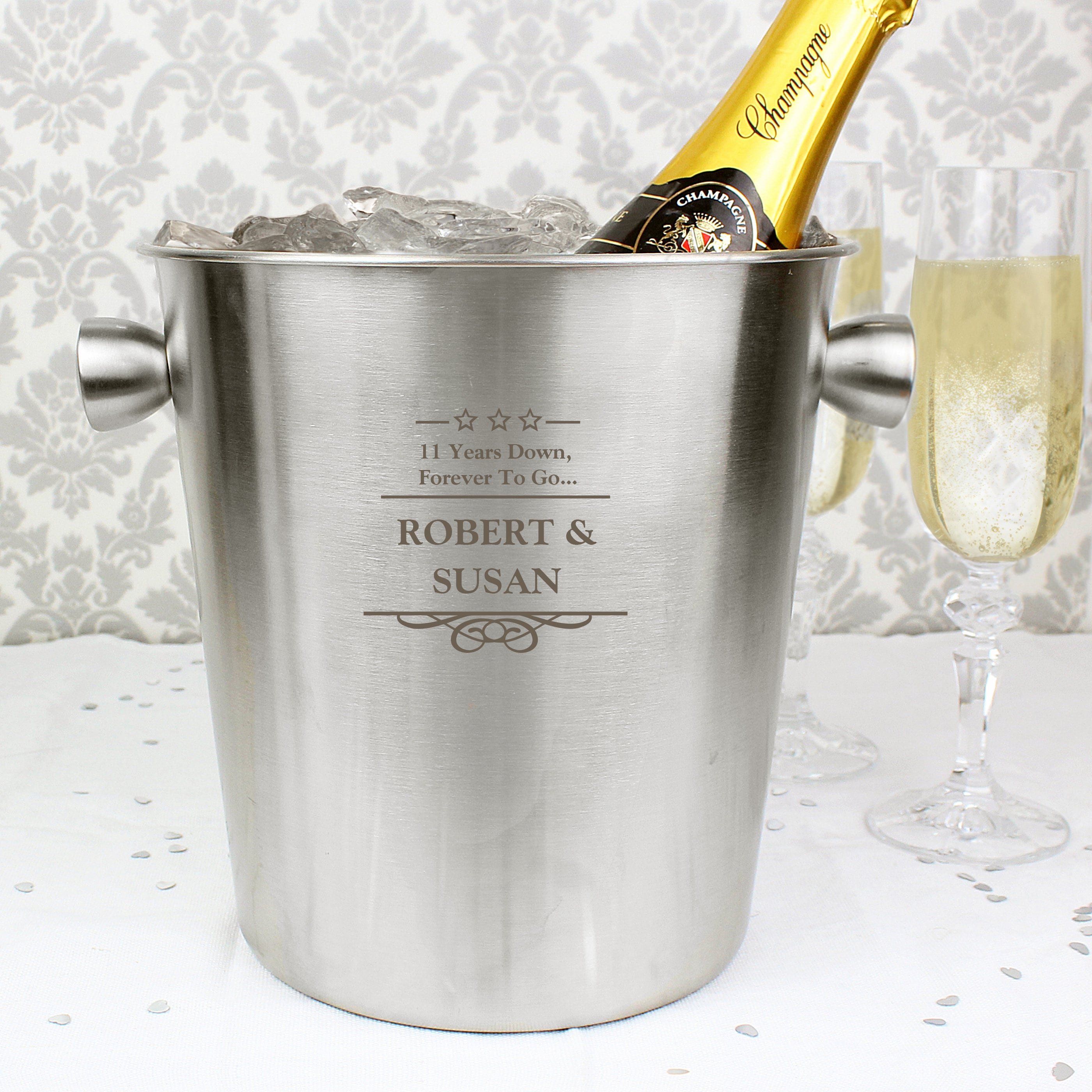 engraved wine bucket