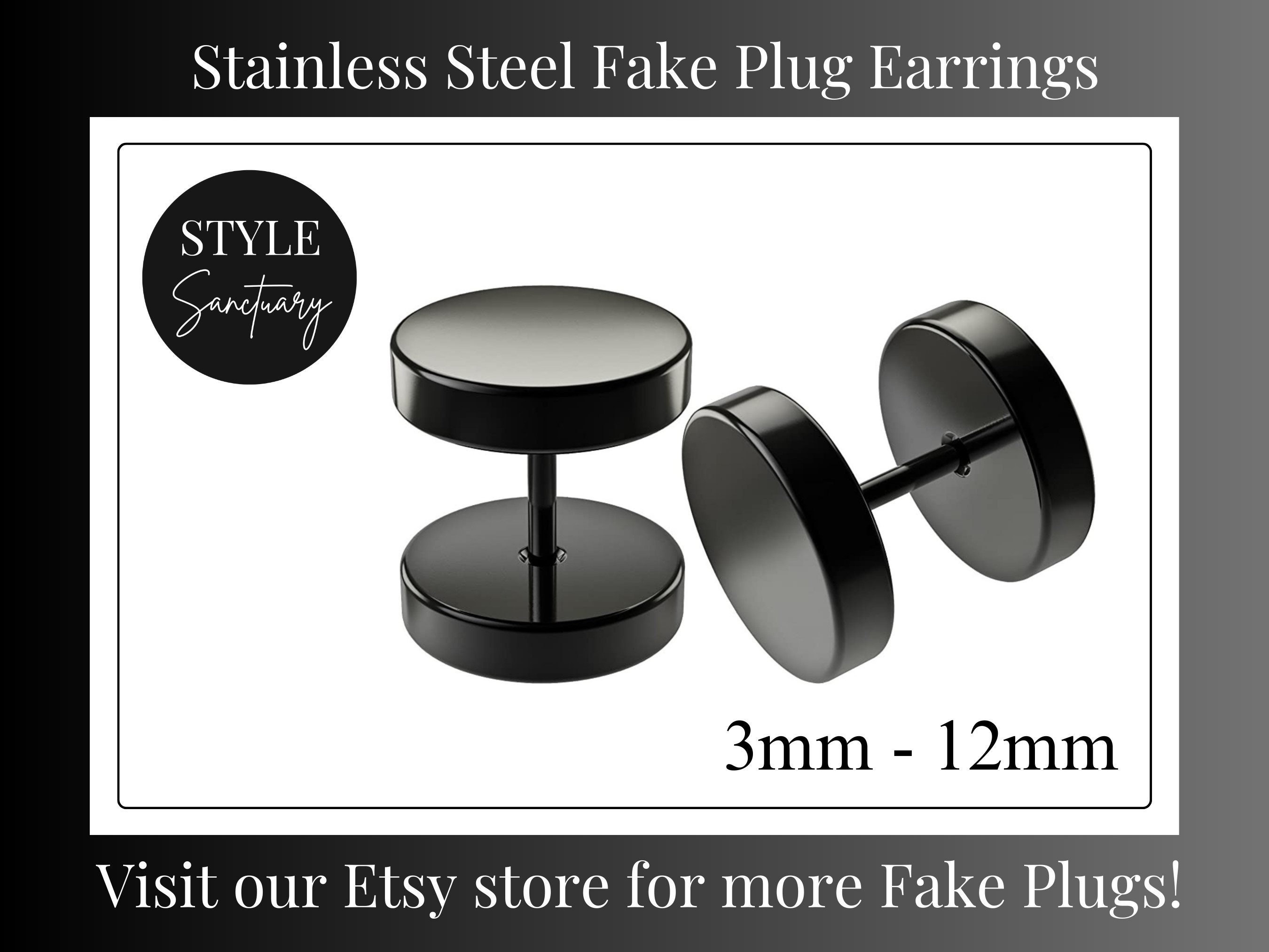 Fake black stud earrings clearance