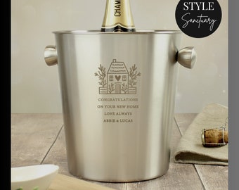 Personalised Engraved Stainless Steel Ice Bucket Wedding Engagement Gift Anniversary Housewarming Retirement New Home Wine Champagne Present