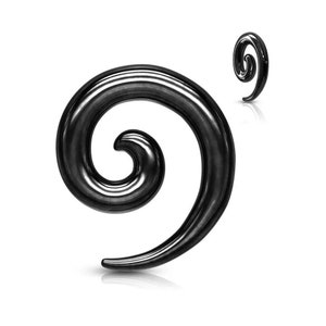 Surgical Steel Black Spiral Coil Ear Taper Earring Expander Stretcher Earlobe Gauges Stretching Kit Flesh Plug Pincher Stretched Ears Lobe