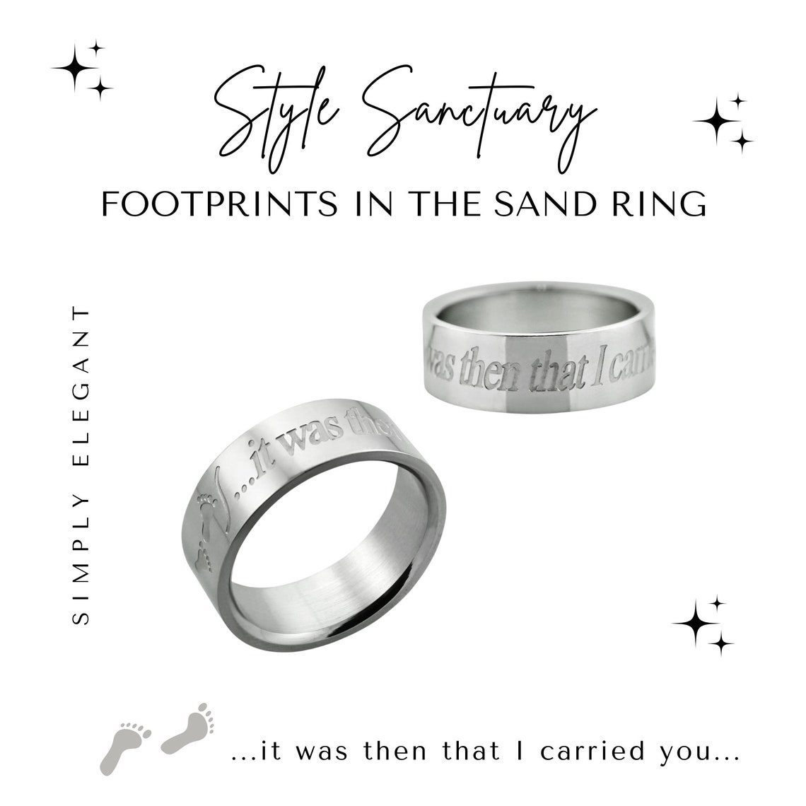 Footprints in the Sand Ring 'it Was Then That I Carried You