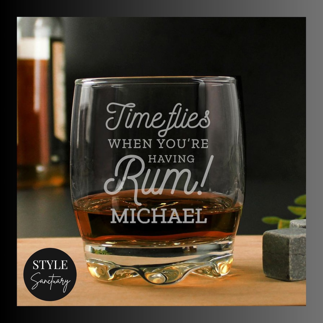 Personalised Engraved Time Flies When You're Having Rum Tumbler Glass ...