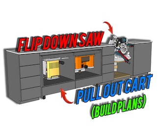 Flip Down Miter Station Plans / Flip Top Cart Plans (2 Plans)