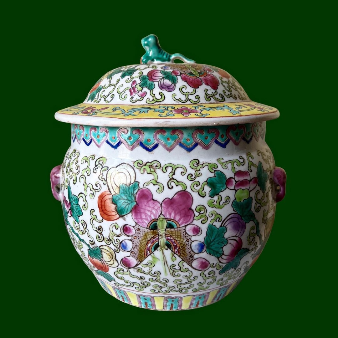 Chinoiserie Rice Jar Etsy