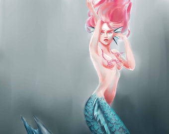 Mermaid digital art print