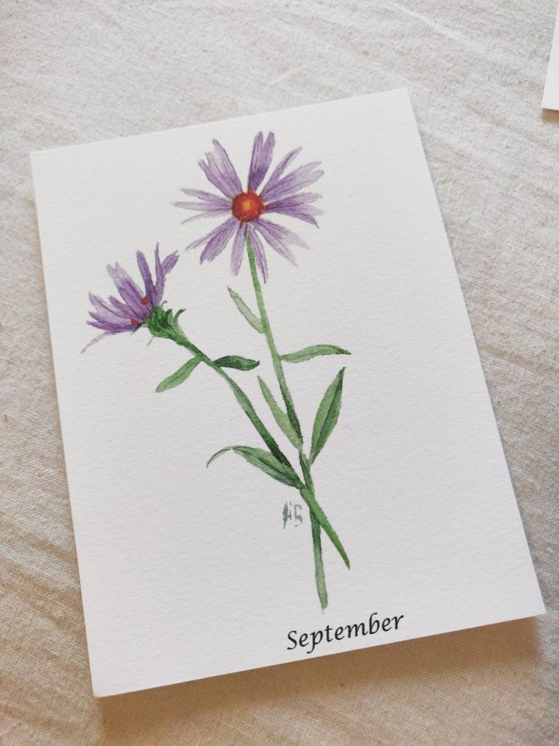 Birth Month Flowers Watercolor Mini Art Prints - Etsy
