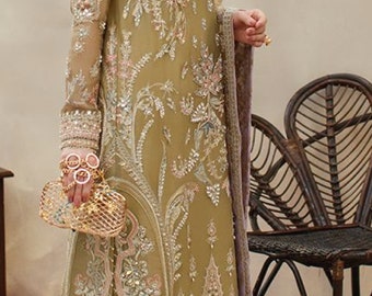 Embroidered Organza Pakistani Salwar Kameez: Custom Wedding Dress