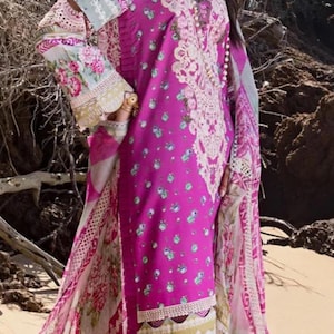 Embroidered Chiffon Pakistani Salwar Kameez: Custom Designer Outfit