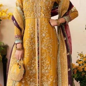 Embroidered Organza Pakistani Salwar Kameez: Custom Wedding Dress