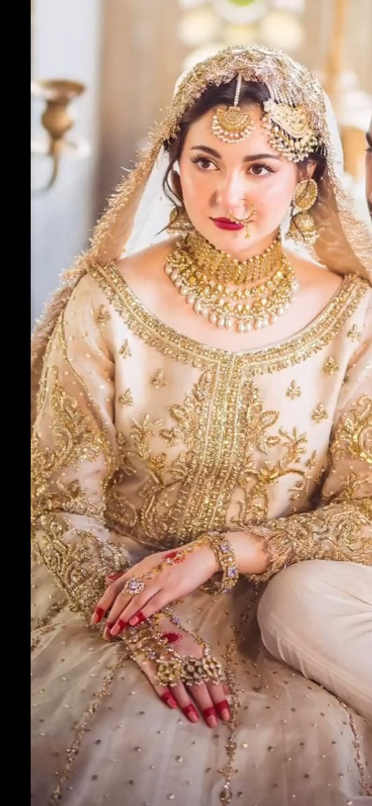 パキスタンのウェディングドレス：刺繍入りネットアナルカリ