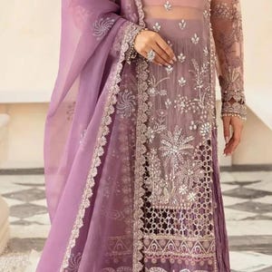 pakistani salwar kameez Embroidered Net Gharara Kurti: Custom Pakistani Wedding Dress