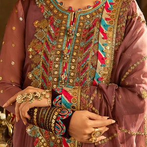 Pakistani Salwar Kameez Chiffon Asims Jofa Embroidery Outfit Made on