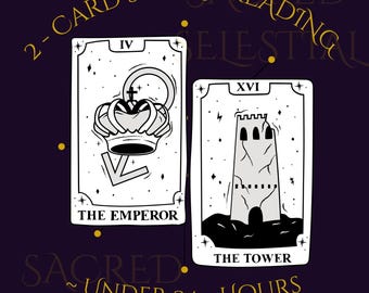 Leitura rápida no mesmo dia, em menos de 24 horas, com duas cartas para assuntos como amor, carreira, etc.!