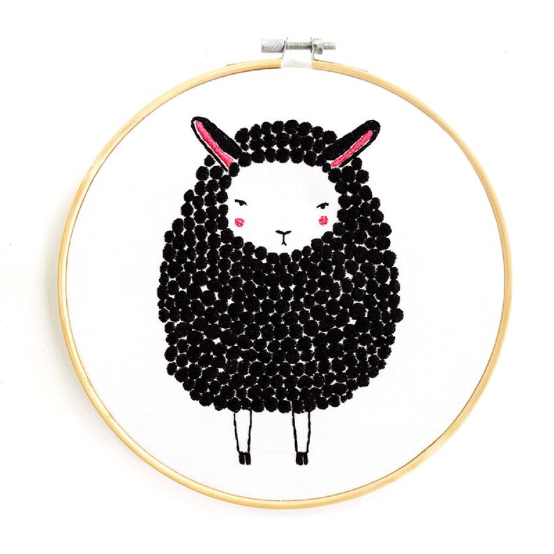 Black Sheepgingiberembroidery Kit Etsy