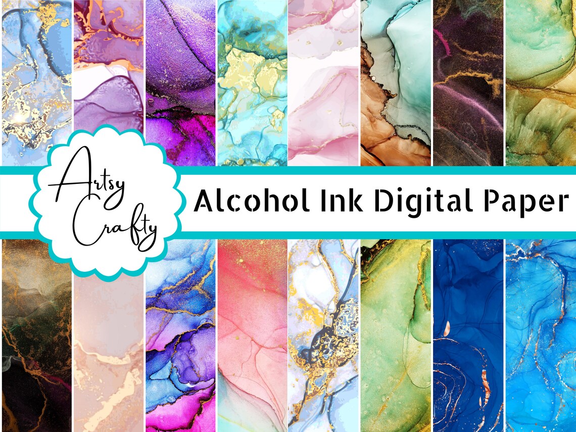 Alcohol Ink Digital Paper Scrapbooking Digital Paper Pack Etsy