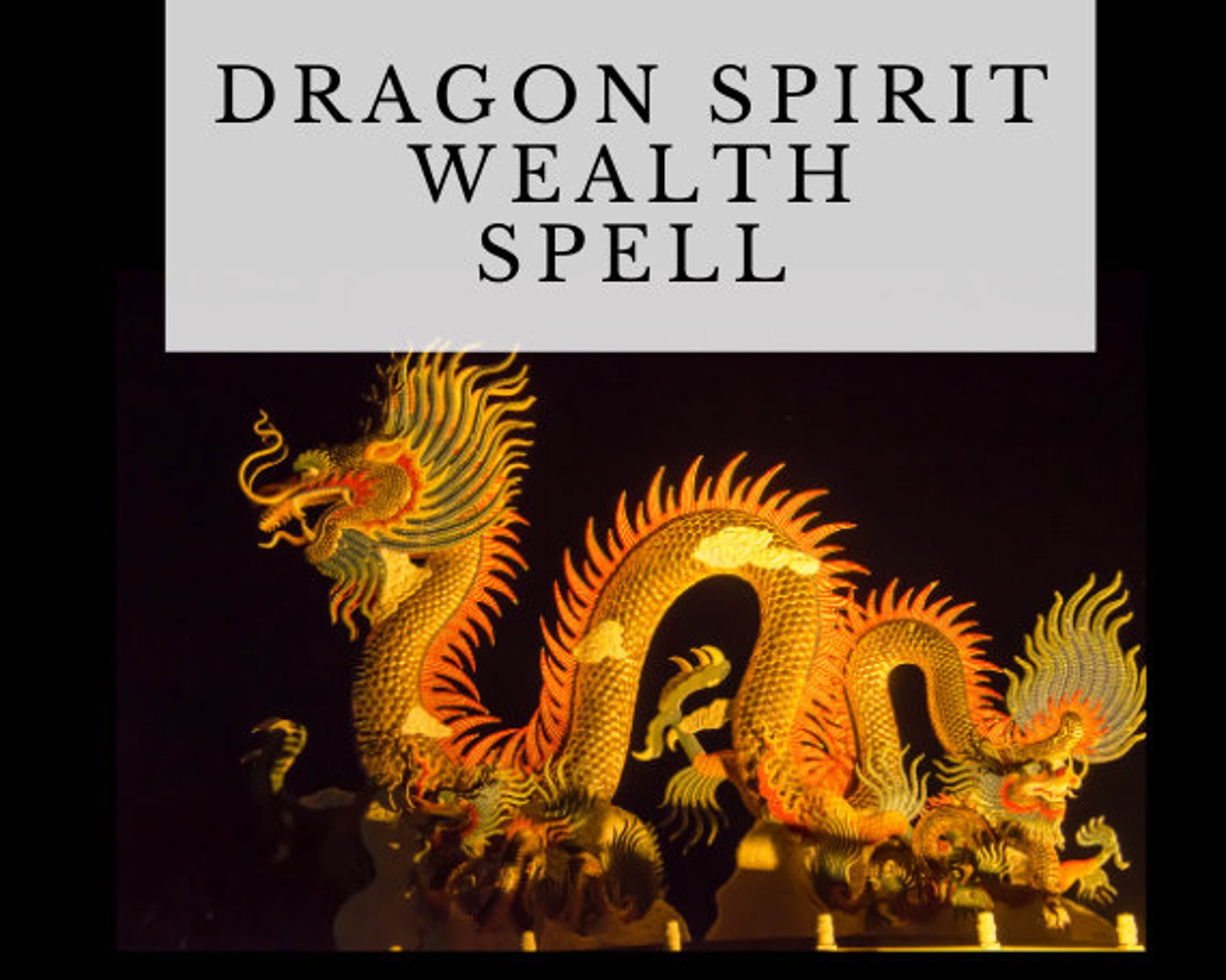 Gold Dragon Spirit Wealth Spell Etsy