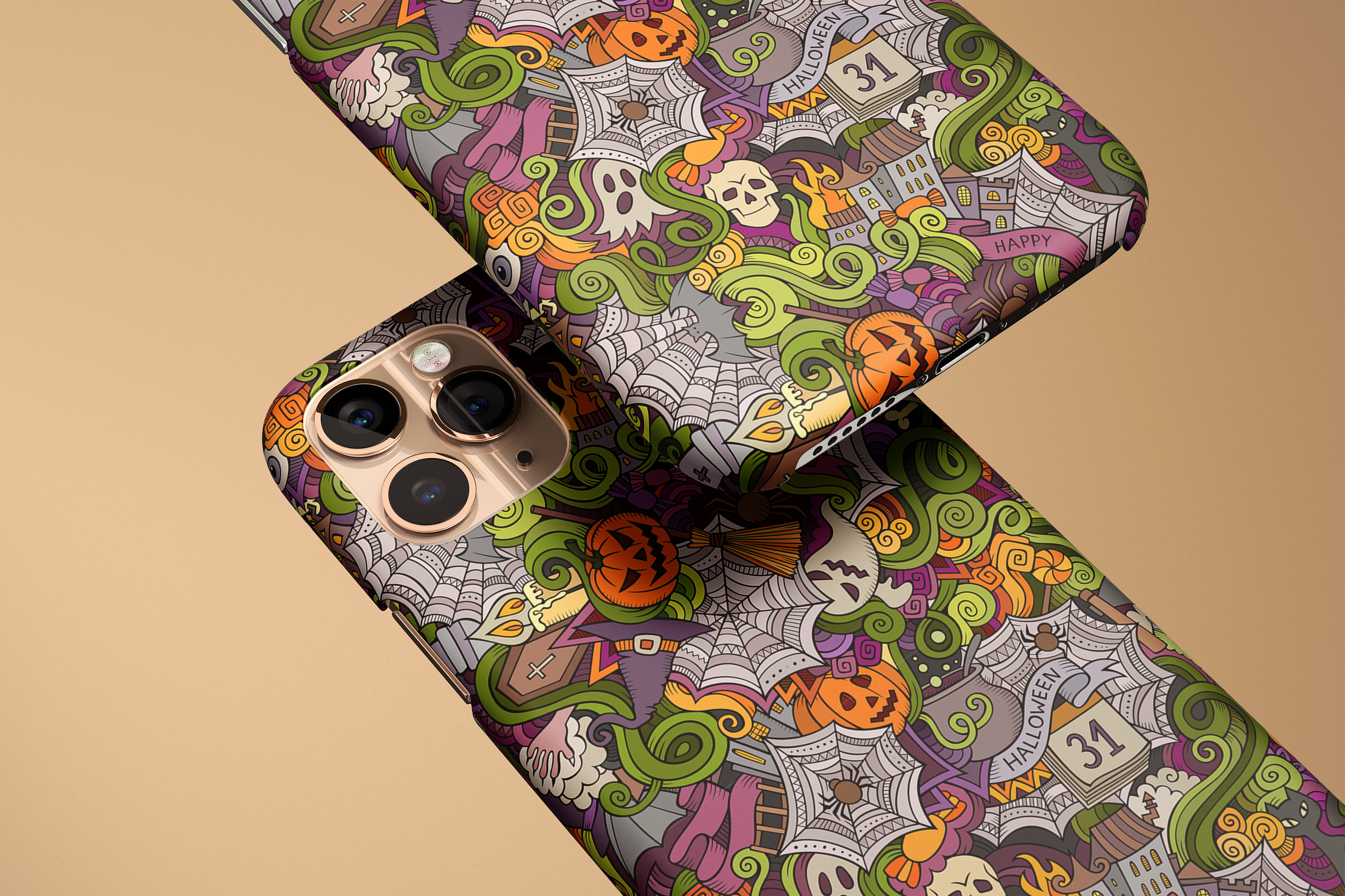 Halloween Ghost Witch iPhone 15 Pro Max Case, Custom Samsung S23 Ultra Plus Hard Tough Case, Cute Halloween Phone Case, Spooky iPhone Case
