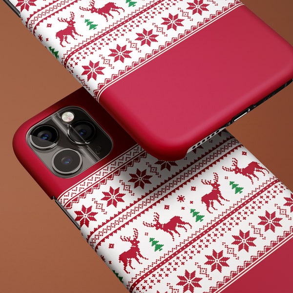 Coque IPhone Noël Fourrure Avec Pendentif Arbre - Pour IPhone 15 14 13 12 Pro Max Plus XR XS
