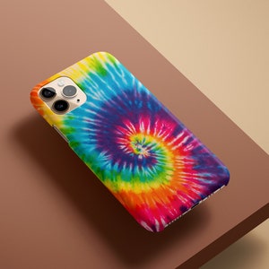 Colorful Tie Dye Printed Custom Phone Case, iPhone 14 13 12 11 Pro Max Mini Aesthetic Design Tough Cover, iPhone XR X XS Max Slim Snap Case