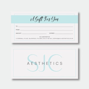 Print at Home Aesthetic Branded Gift Card Vouchers | Gift Certificates Small Businesses | Christmas Gift Vouchers | Personalised Gift Cards