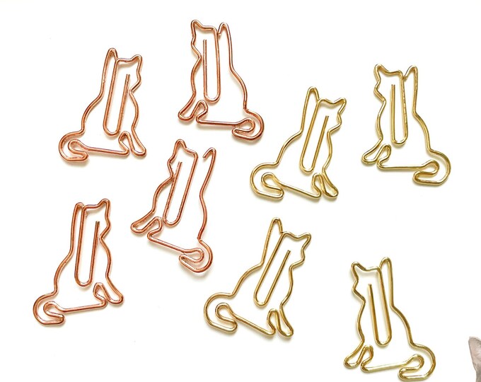 Midori Stretching Cat Paper Clips Etsy